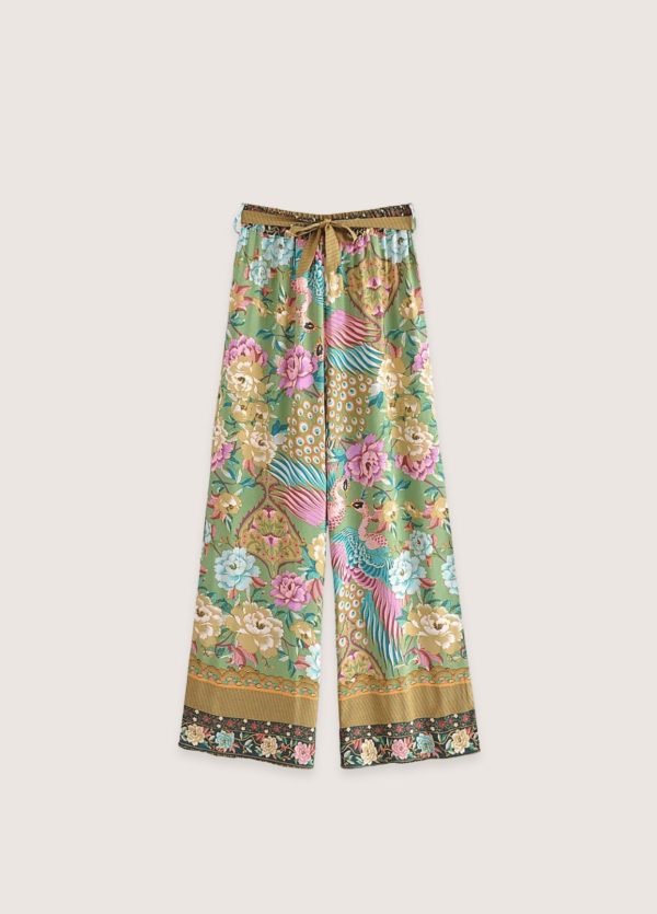 ensemble pantalon kimono paon fleuri