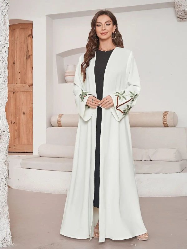 kimono abaya blanc long