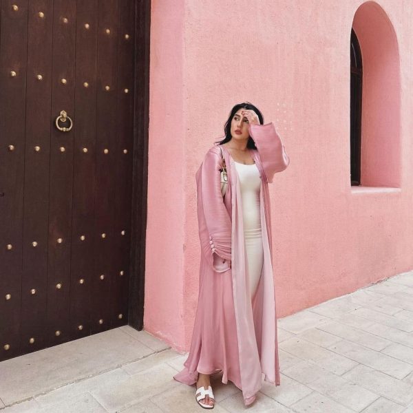 kimono abaya long rose