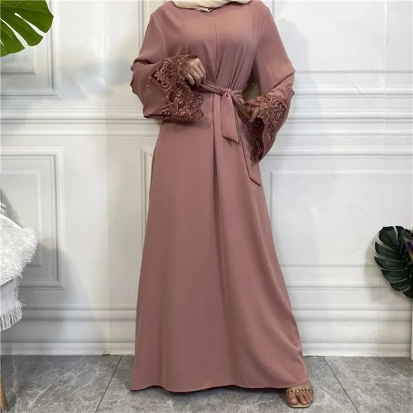 kimono abaya rose poudré raffiné