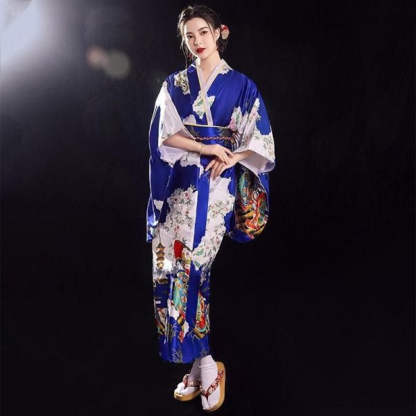kimono japonais bleu