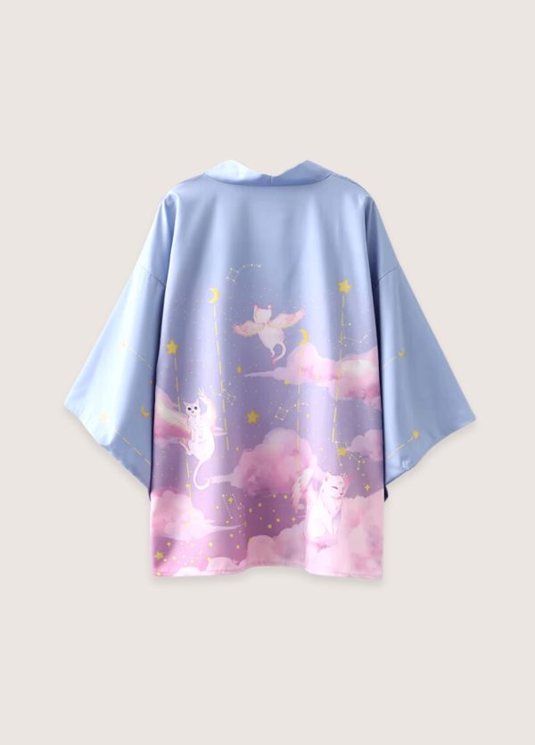 kimono japonais chat rêveur