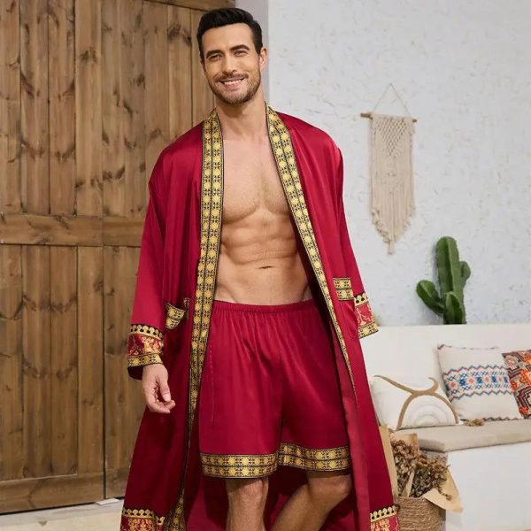 kimono japonais homme en satin de soie