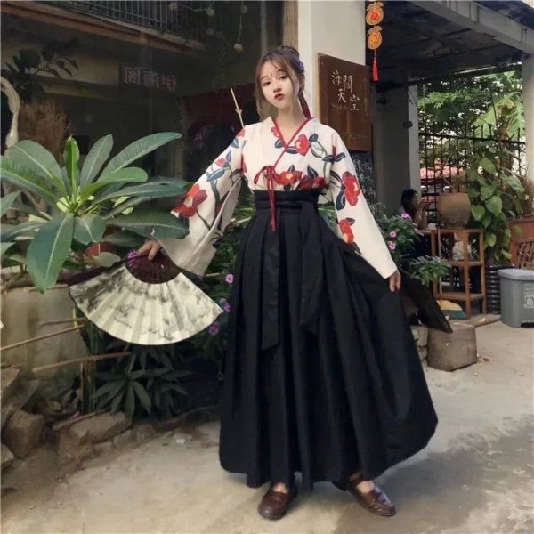 kimono japonais long 2 pièces