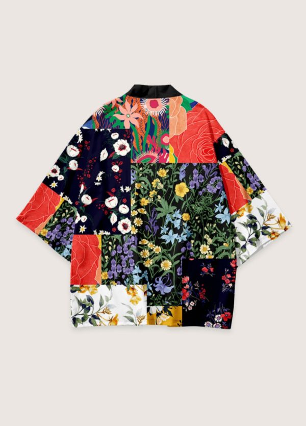 kimono japonais patchwork floral