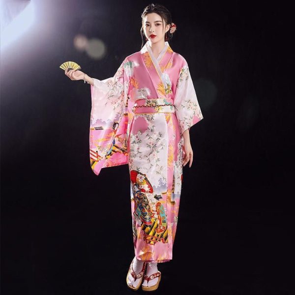 kimono japonais rose