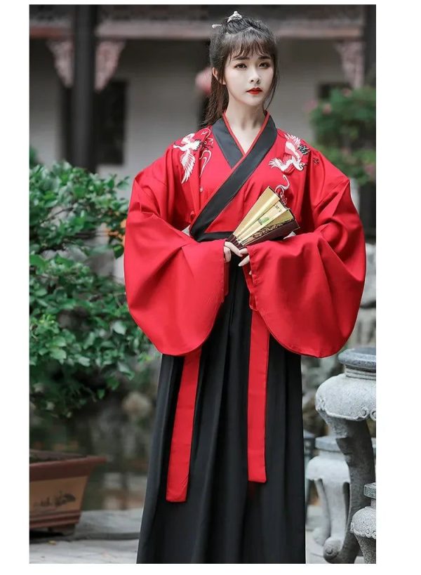 kimono japonais rouge et noir