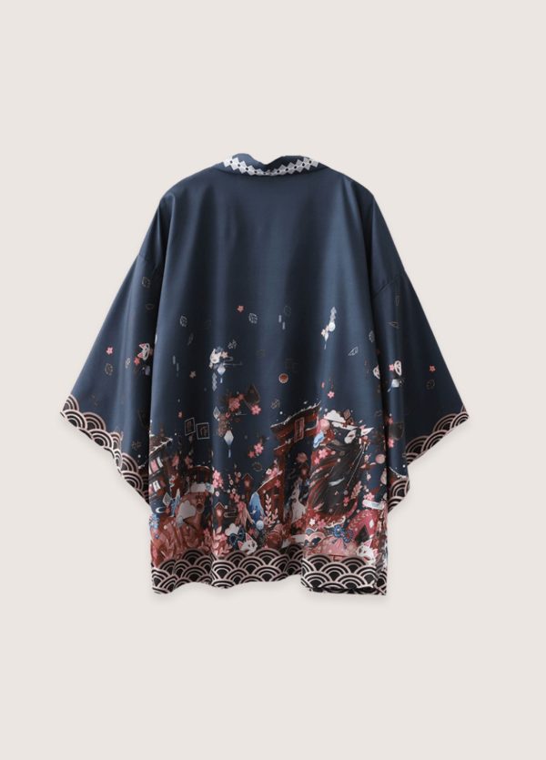 kimono japonais vert mystique