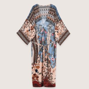 kimono long bohème patchwork multicolore