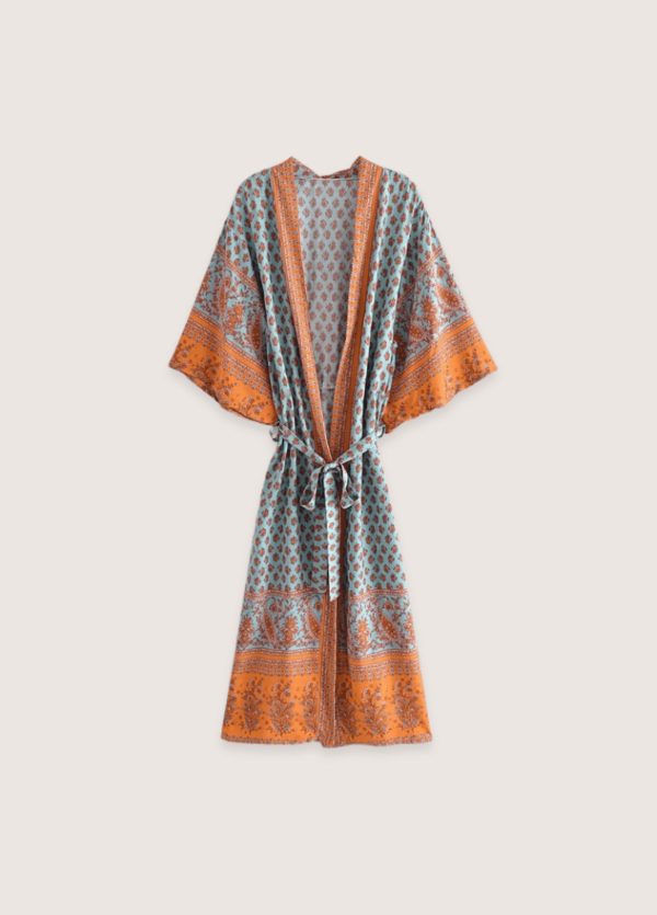 kimono long turquoise