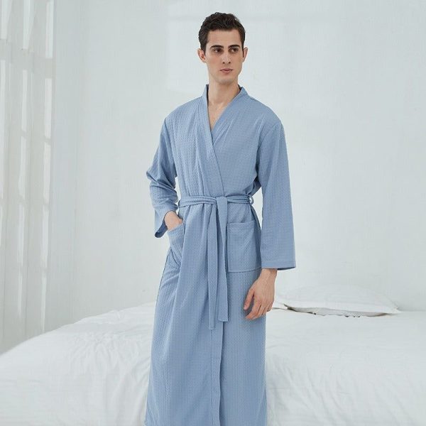 peignoir de bain coton homme col kimono