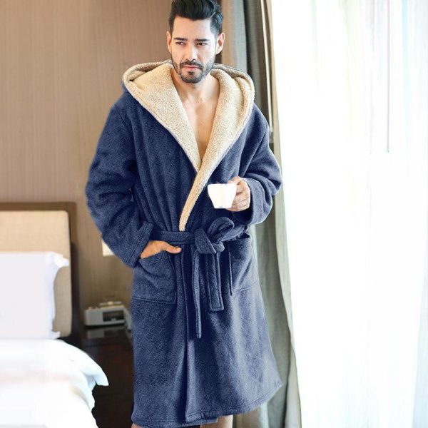 peignoir homme bleu marine