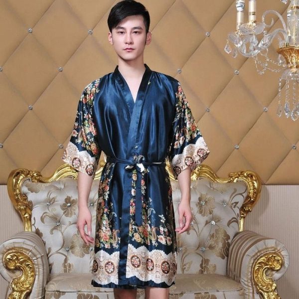 peignoir kimono homme manches courtes
