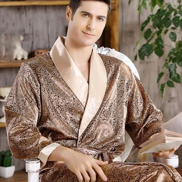 peignoir kimono satin homme