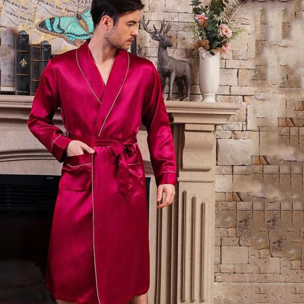 peignoir satin soie homme luxe
