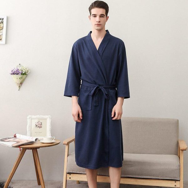 robe de chambre homme bleu marine