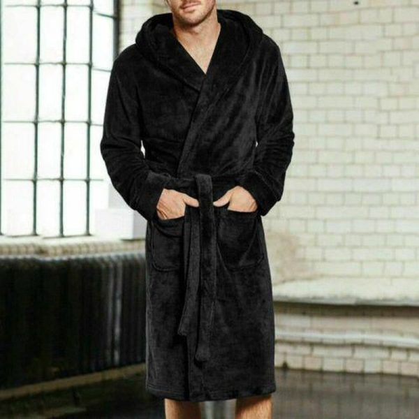 robe de chambre homme polaire noir