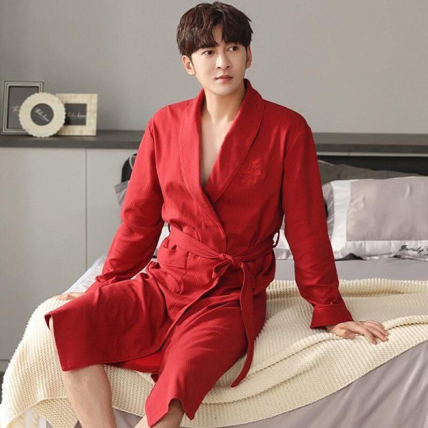 robe de chambre homme rouge