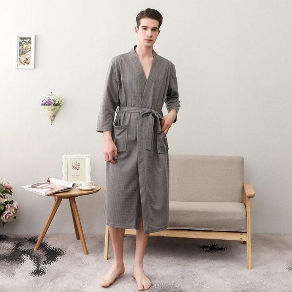 robe de chambre velours gris homme